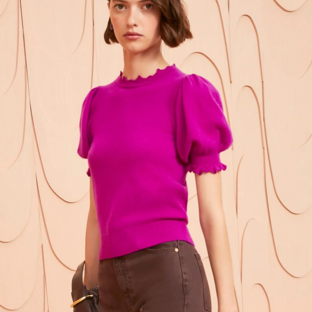 Ulla Johnson Lotta cashmere sweater top in Thistle, size M